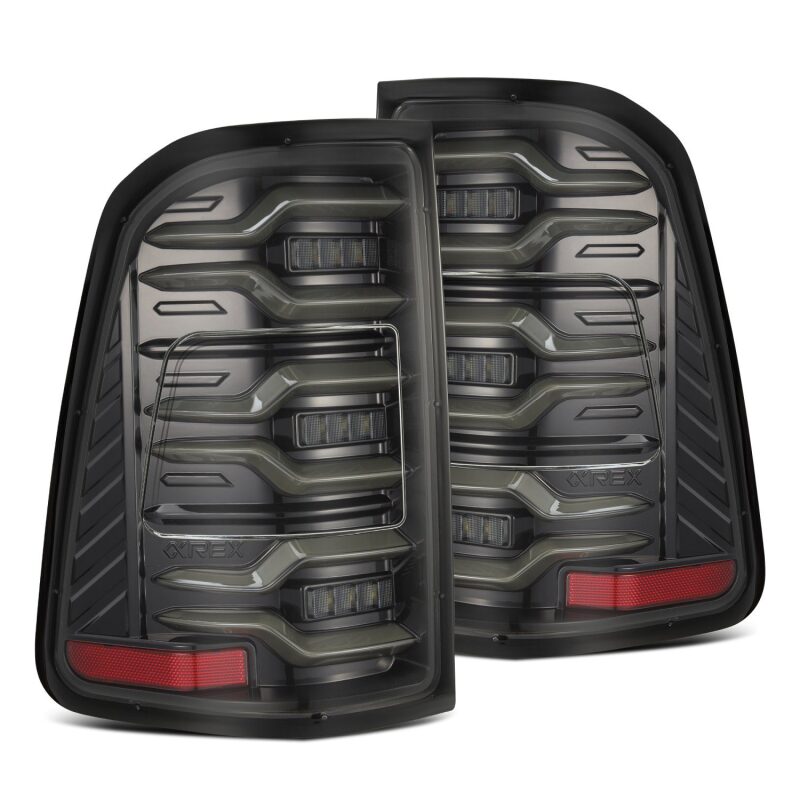 AlphaRex 640030 - ARX640030 - AlphaRex 19-21 Dodge Ram 1500 Luxx-Series LED Tail Lights Alpha-Black w/Activ Light/Seq Signal - Shipped in Europe - Tuningsupply.com