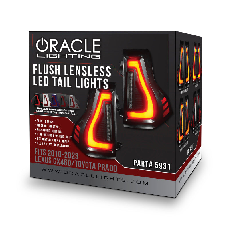 ORACLE Lighting 5931-504-T - ORL5931-504-T - Oracle 10-23 Lexus GX460 and Toyota Prado Flush Lensless LED Tail Lights - Black Series - Shipped in Europe - Tuningsupply.com