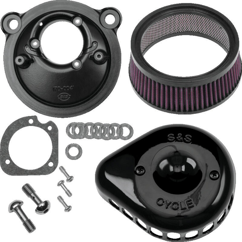 S&S Cycle 170-0440C - SSC170-0440C - S&S Cycle 2007+ XL Sportster Models Stealth Air Cleaner Kit w/ Gloss Black Mini Teardrop Cover - Shipped in Europe - Tuningsupply.com