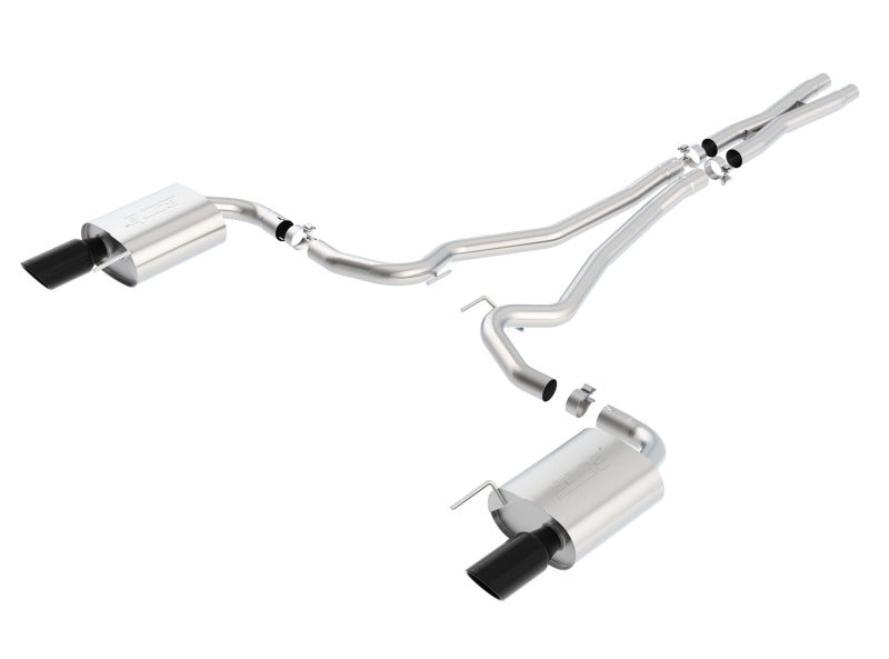 Borla 140590BC - BOR140590BC - Borla S-Type Cat-Back 15-17 Ford Mustang GT 5.0L V8 MT/AT 2.5in pipe 4in tip (Black Chrome) - Shipped in Europe - Tuningsupply.com