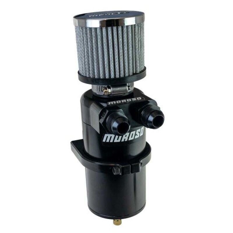 Moroso 85415 - MOR85415 - Moroso Dual Inlet -10AN Billet Breather Tank Catch Can - Black - Shipped in Europe - Tuningsupply.com