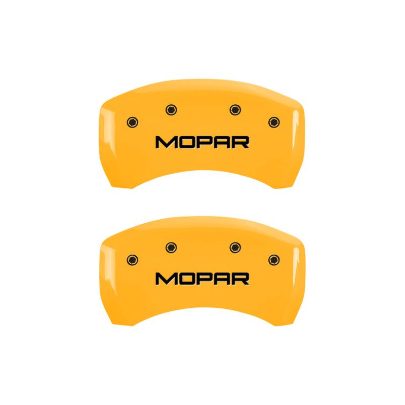 MGP 12162SMOPYL - MGP12162SMOPYL - MGP 4 Caliper Covers Engraved Front & Rear MOPAR Yellow finish black ch - Shipped in Europe - Tuningsupply.com