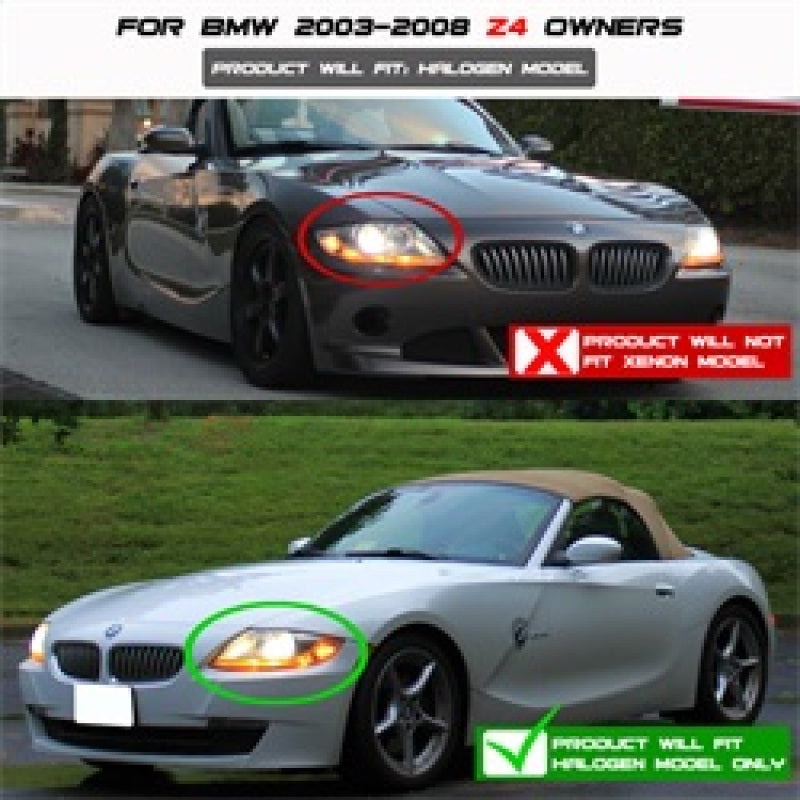 SPYDER 5029072 - SPY5029072 - Spyder BMW Z4 03-08 Projector Headlights Halogen Model Only - LED Halo Black PRO-YD-BMWZ403-HL-BK - Shipped in Europe - Tuningsupply.com