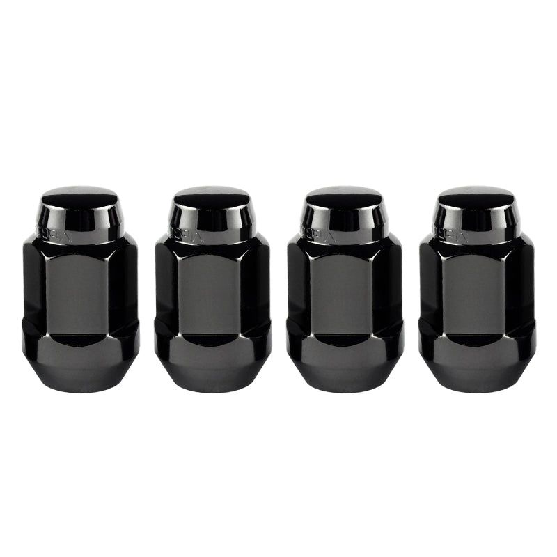 McGard 64074 - MCG64074 - McGard Hex Lug Nut (Cone Seat Bulge Style) M14X1.5 / 22mm Hex / 1.635in. Length (4-Pack) - Black - Shipped in Europe - Tuningsupply.com