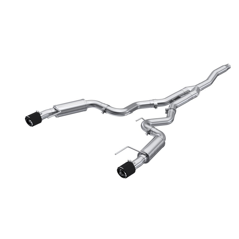 MBRP PS72753CF - MBRPS72753CF - MBRP 19-22 Ford Mustang 2.3 EcoBoost 3in Cat-Back Dual Split Rear w/4.5in Carbon Fiber Tips (Race) - Shipped in Europe - Tuningsupply.com