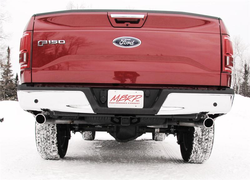 MBRP PS5258409 - MBRPS5258409 - MBRP 2015 Ford F-150 5.0L 3in Cat Back Dual Split Rear Exit T409 Exhaust System - Shipped in Europe - Tuningsupply.com