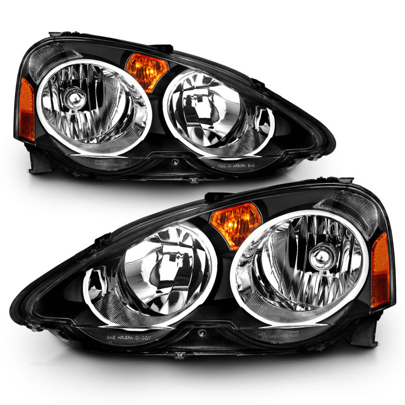 ANZO 121209 - ANZ121209 - ANZO 2002-2004 Acura RSX Crystal Headlights Black - Shipped in Europe - Tuningsupply.com