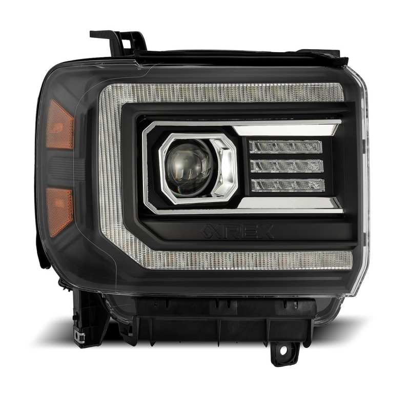 AlphaRex 880613 - ARX880613 - AlphaRex 14-18 GMC Sierra PRO-Series Proj Headlights Plank Style Black w/Activ Light/Seq Signal/DRL - Shipped in Europe - Tuningsupply.com