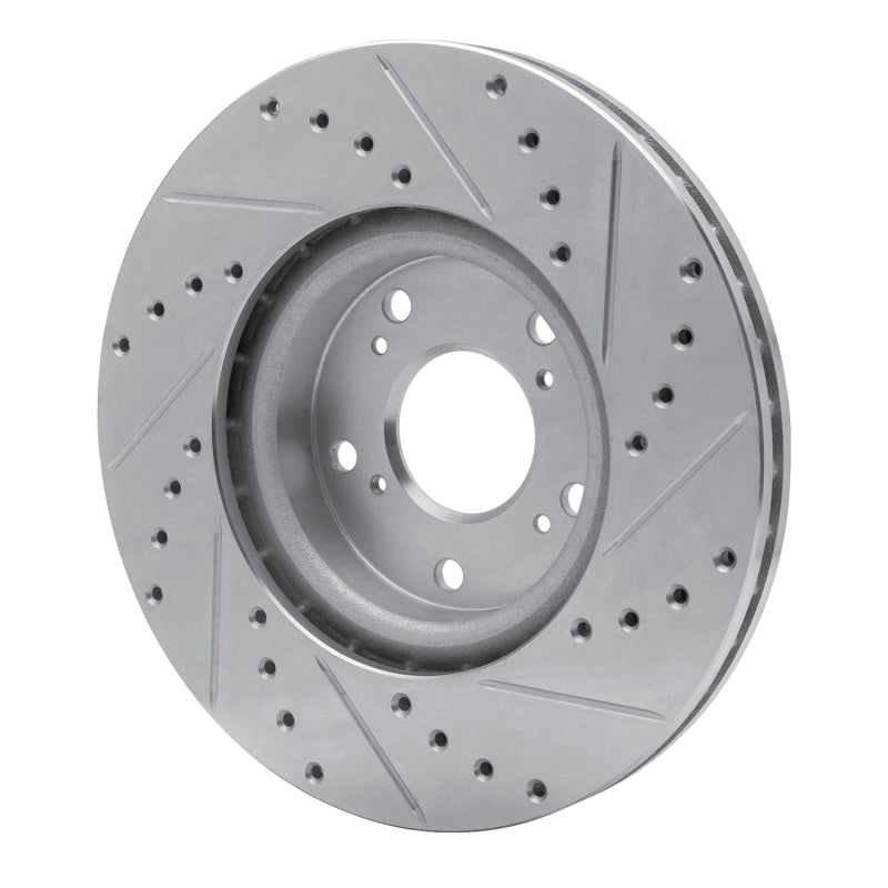 R1 Concepts 631-59045L - RNC631-59045L - R1 06-15 Honda Civic Si Front Left Drilled & Slotted Silver Brake Rotor - Shipped in Europe - Tuningsupply.com