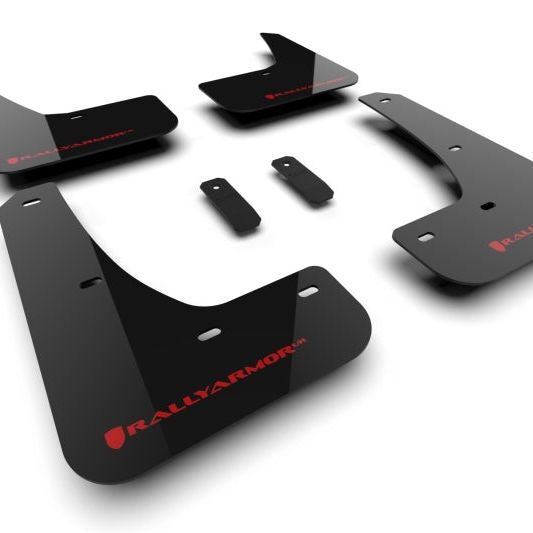 Rally Armor MF122-UR-BLK-RD - RALMF122-UR-BLK-RD - Rally Armor 24-25 Tesla Model 3 Highland Black UR Mud Flap Red Logo - Shipped in Europe - Tuningsupply.com