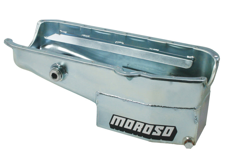 Moroso 21322 - MOR21322 - Moroso Pre-80 Chevrolet Small Block (w/1in Inspection Bung) Wet Sump 7qt 7.5in Steel Oil Pan - Shipped in Europe - Tuningsupply.com