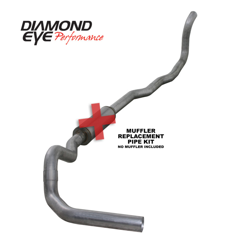 Diamond Eye Performance - DEPK4211A-RP - Diamond Eye KIT 4in Turbo Back MFLR RPLCMENT PIPE SGL AL: 89-93 DODGE CUMMINS 5.9L - Shipped in Europe - Tuningsupply.com