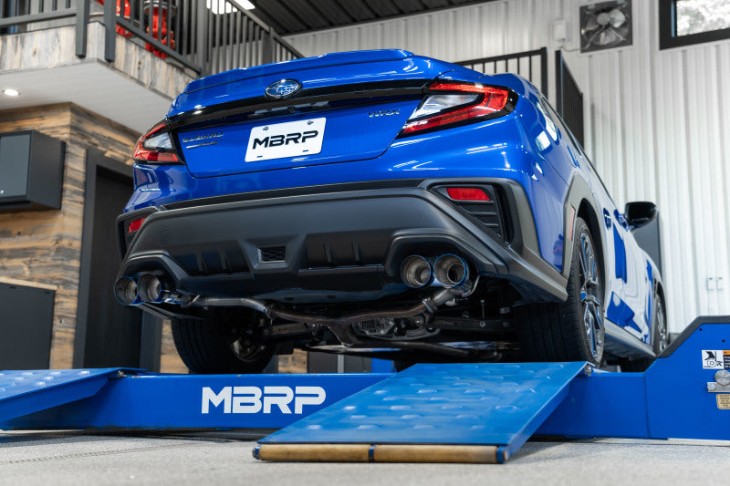 MBRP PS48103CF - MBRPS48103CF - MBRP 2022 Subaru WRX 2.5in Dual Split Rear Exit w/ Quad CF Tips - T304 - Shipped in Europe - Tuningsupply.com