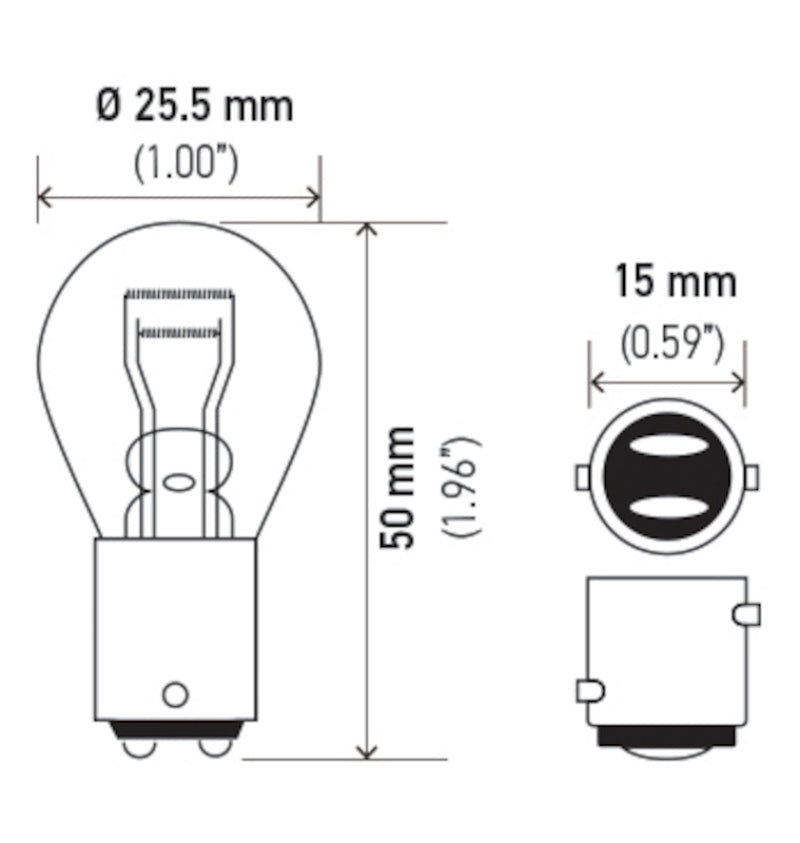 Hella LA1157 - HELLA1157 - Hella Bulb 1157 12V 27/8W BAY15d S8 - Shipped in Europe - Tuningsupply.com