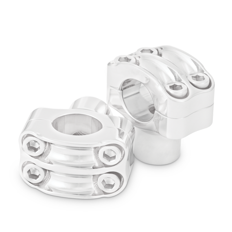 Burly Brand B12-8011C - BURB12-8011C - Burly Brand Reaper Riser Clamp 1-1/2in Tall for 1in Bar, Set - Chrome - Shipped in Europe - Tuningsupply.com
