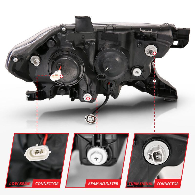 ANZO 111397 - ANZ111397 - ANZO 2016-2017 Toyota Tacoma Projector Headlights w/ Plank Style Switchback Black w/ Amber w/ DRL - Shipped in Europe - Tuningsupply.com