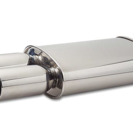 Vibrant 1040 - VIB1040 - Vibrant StreetPower Oval Muffler w/ Dual 3.5in Round Tips Straight Cut Beveled Edge 2.5in inlet I.D. - Shipped in Europe - Tuningsupply.com