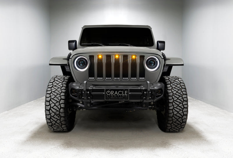 ORACLE Lighting 5839-504-PSC - ORL5839-504-PSC - Oracle Oculus Bi-LED Projector Headlights for Jeep JL/Gladiator JT Satin Silver 5500K - Shipped in Europe - Tuningsupply.com
