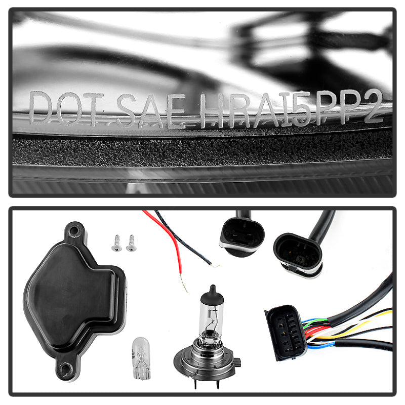 SPYDER 5042408 - SPY5042408 - Spyder BMW E46 3-Series 02-05 4DR Projector Headlights 1PC LED Halo Chrm PRO-YD-BMWE4602-4D-AM-C - Shipped in Europe - Tuningsupply.com