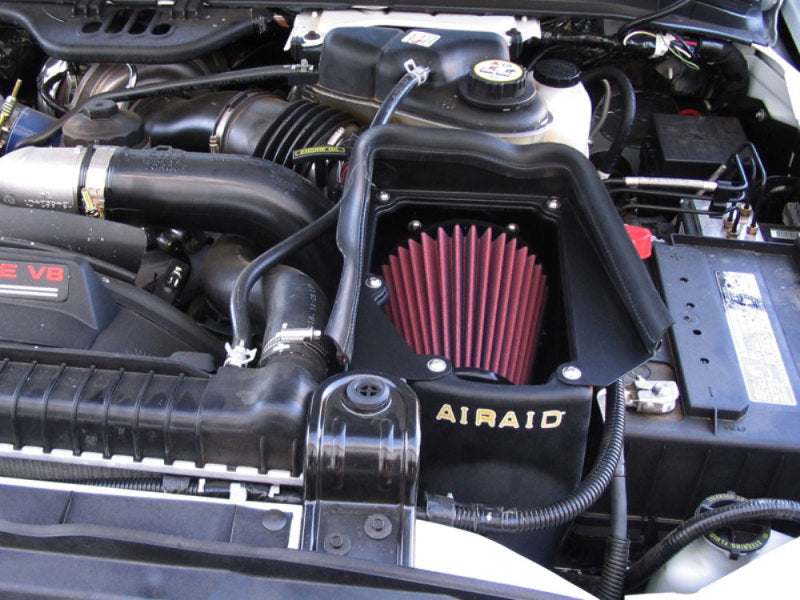 Airaid 400-131-1 - AIR400-131-1 - Airaid 03-07 Ford Power Stroke 6.0L Diesel MXP Intake System w/o Tube (Oiled / Red Media) - Shipped in Europe - Tuningsupply.com