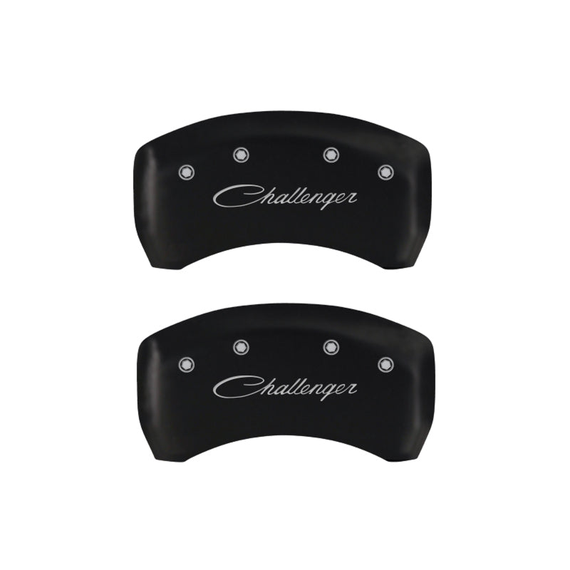 MGP 12162SCLSRD - MGP12162SCLSRD - MGP 4 Caliper Covers Engraved Front & Rear Cursive/Challenger Red finish silver ch - Shipped in Europe - Tuningsupply.com