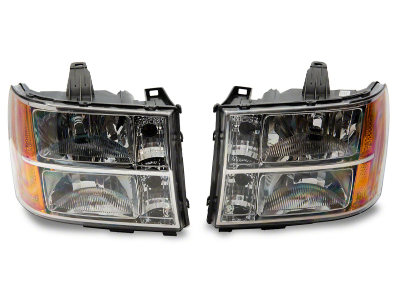Raxiom S518298 - RAXS518298 - Raxiom 07-14 GMC Sierra 1500/2500 HD/3500 HD Axial OEM Rep Headlights- Chrome Housing (Clear Lens) - Shipped in Europe - Tuningsupply.com