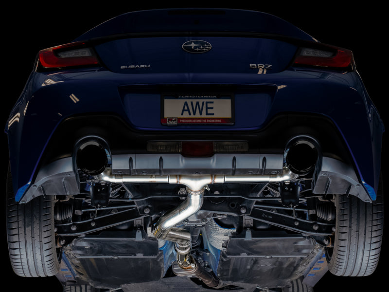 AWE Tuning 3020-33279 - AWE3020-33279 - AWE Subaru BRZ / Toyota GR86 / Toyota 86 Track Edition Cat-Back Exhaust- Diamond Black Tips - Shipped in Europe - Tuningsupply.com