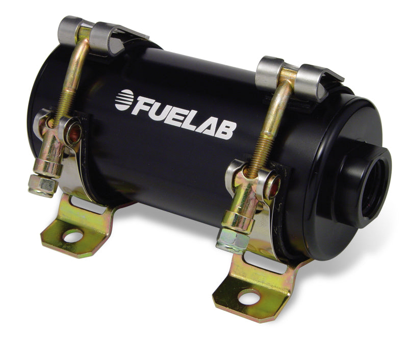 Fuelab 40402-1 - FLB40402-1 - Fuelab Prodigy Reduced Size Carb In-Line Fuel Pump w/Internal Bypass - 800 HP - Black - Shipped in Europe - Tuningsupply.com