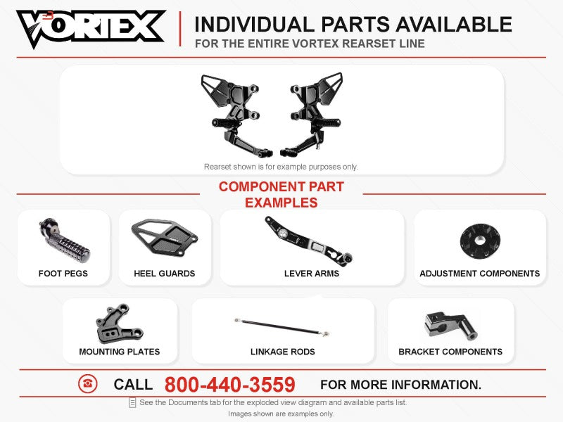Vortex Racing RS434K - VTXRS434K - Vortex Racing Rearsets Replacement Rear Set- Black - Shipped in Europe - Tuningsupply.com