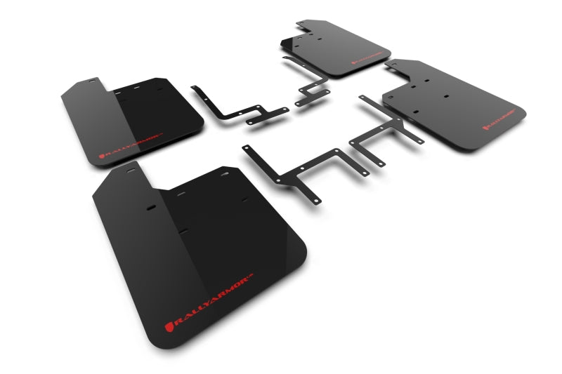 Rally Armor MF124-UR-BLK-RD - RALMF124-UR-BLK-RD - Rally Armor 2018+ Jeep Wrangler Rubicon JL Black UR Mud Flap w/ Red Logo - Shipped in Europe - Tuningsupply.com