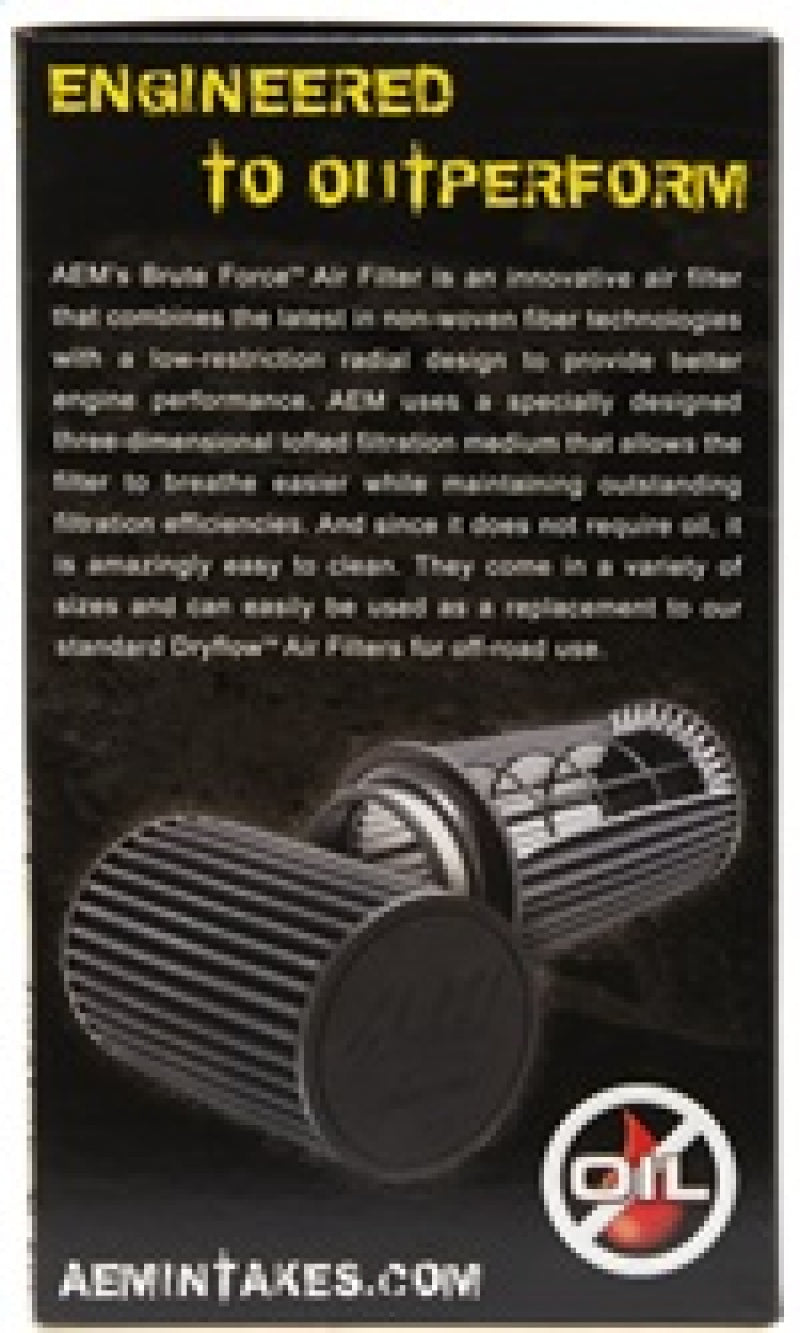 AEM Induction 21-2047BF - AEM21-2047BF - AEM Dryflow 3.5in. X 7in. Round Tapered Air Filter - Shipped in Europe - Tuningsupply.com