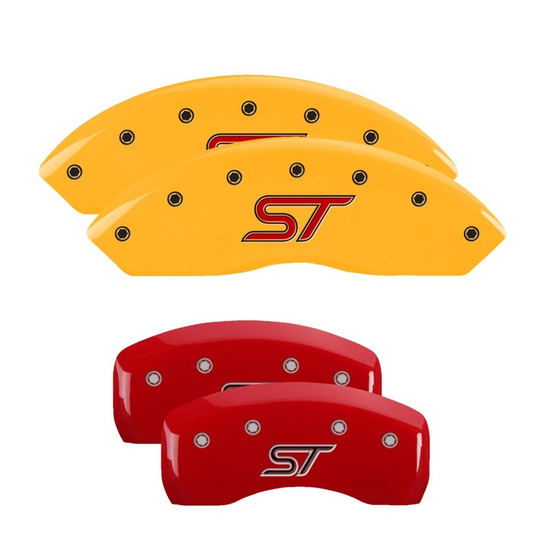 MGP - MGP10252SSTORD - MGP 4 Caliper Covers Engraved Front & Rear ST Logo Red Finish Silver Char 2021 Ford Explorer - Shipped in Europe - Tuningsupply.com