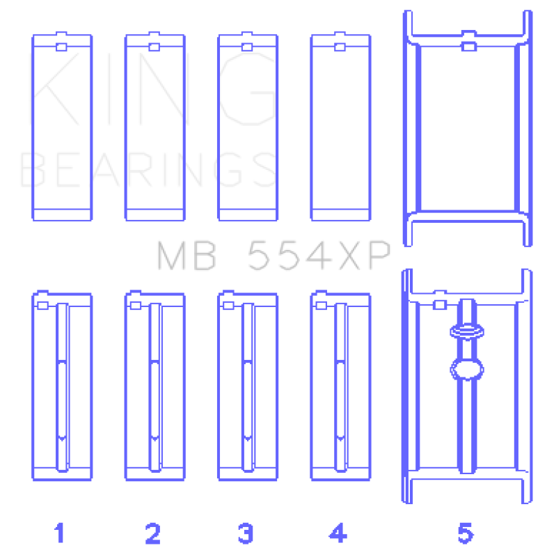 King Engine Bearings GMB554XP010 - KINGMB554XP010 - King Engine Bearings Chevrolet 265/283/302/327 V8 Main Bearing Set - Shipped in Europe - Tuningsupply.com