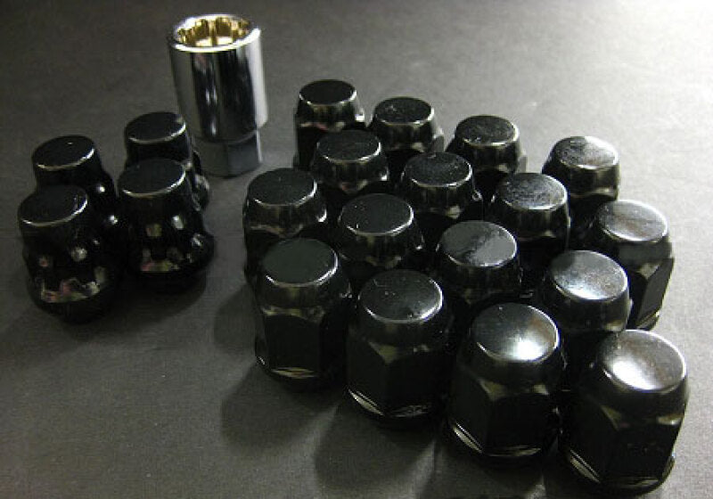 Project Kics W653B19 - PJKW653B19 - Project Kics 16 LUGS + 4 LOCKS Black Bullock And Nut Set - 12X1.25 - Shipped in Europe - Tuningsupply.com