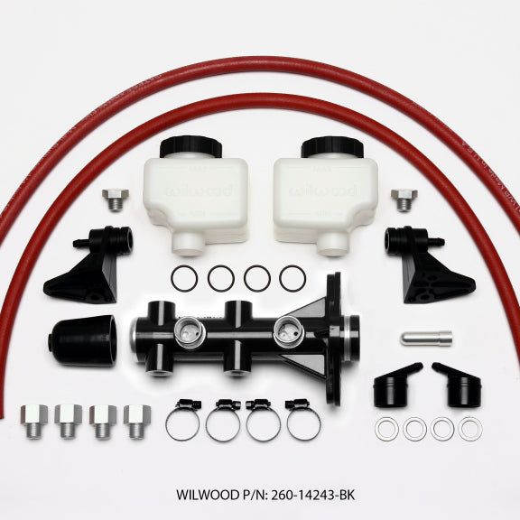 Wilwood 260-14243-BK - WIL260-14243-BK - Wilwood Tandem Remote Master Cylinder - 1in Bore Black - Shipped in Europe - Tuningsupply.com