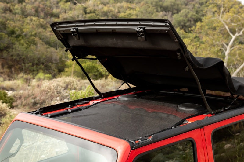 Rampage 92525 - RAM92525 - Rampage 2018-2019 Jeep Wrangler(JL) Unlimited Sport 4-Door Mesh Shade Top - Extended - Black - Shipped in Europe - Tuningsupply.com
