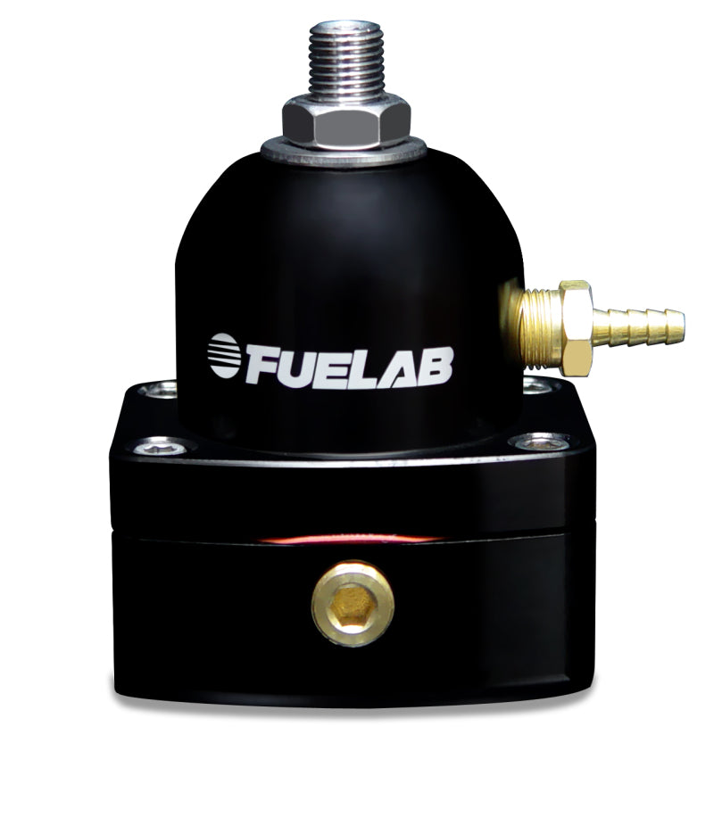 Fuelab 52503-1-L-L - FLB52503-1-L-L - Fuelab 525 Carb Adjustable FPR In-Line Large Seat 1-3 PSI (1) -6AN In (1) -6AN Return - Black - Shipped in Europe - Tuningsupply.com