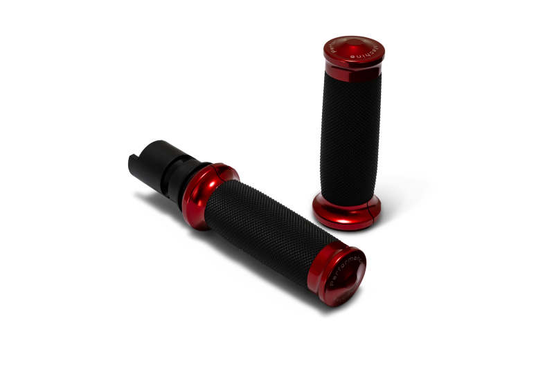 Performance Machine 0063-2105M-R - PFM0063-2105M-R - Performance Machine 24-25 Touring, 2025 Softail TBW Contour Handle Grip Set - Red - Shipped in Europe - Tuningsupply.com