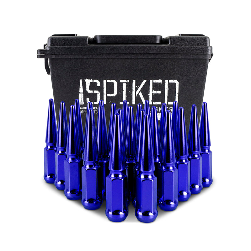 Mishimoto MMLG-SP1415-24BL - MISMMLG-SP1415-24BL - Mishimoto Mishimoto Steel Spiked Lug Nuts M14 x 1.5 24pc Set Blue - Shipped in Europe - Tuningsupply.com