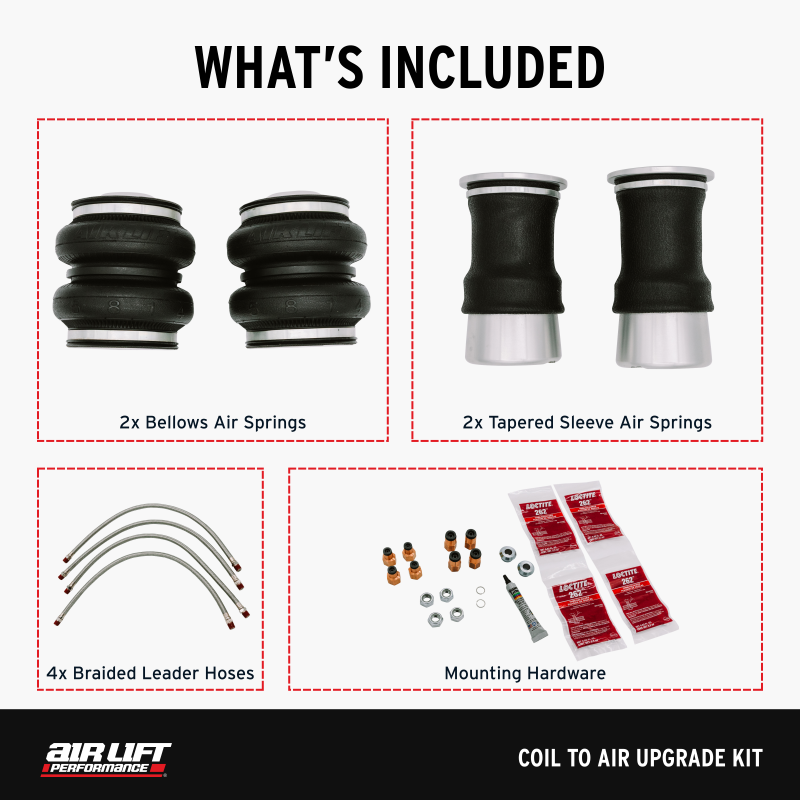 Air Lift 83001 - ALF83001 - Air Lift 15-21 Subaru WRX / 15-21 Subaru WRX STI Coil to Air Upgrade Kit - Shipped in Europe - Tuningsupply.com