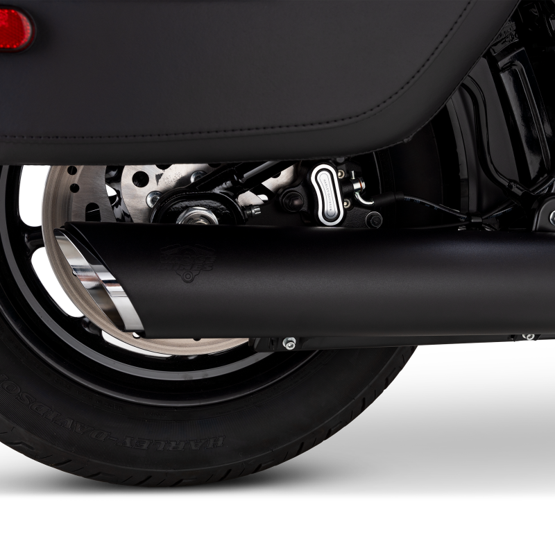 Vance and Hines 46750 - VAH46750 - Vance & Hines 2025+ HD Softail Twin Slash 4in Round Black Slip-On Exhaust - Shipped in Europe - Tuningsupply.com
