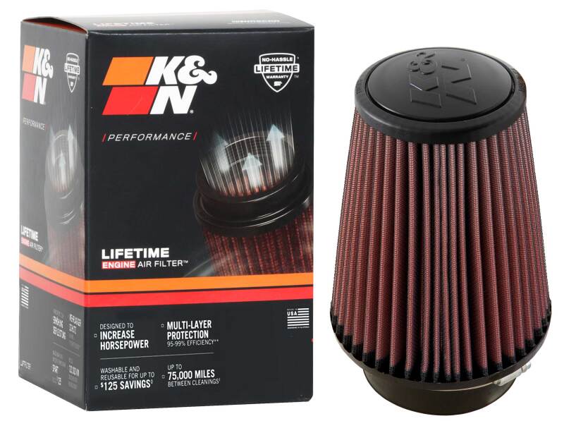 K&N Engineering RU-4680 - KNNRU-4680 - K&N Universal Clamp-On Air Filter 4in FLG / 6in B / 4in T / 7in H - Shipped in Europe - Tuningsupply.com