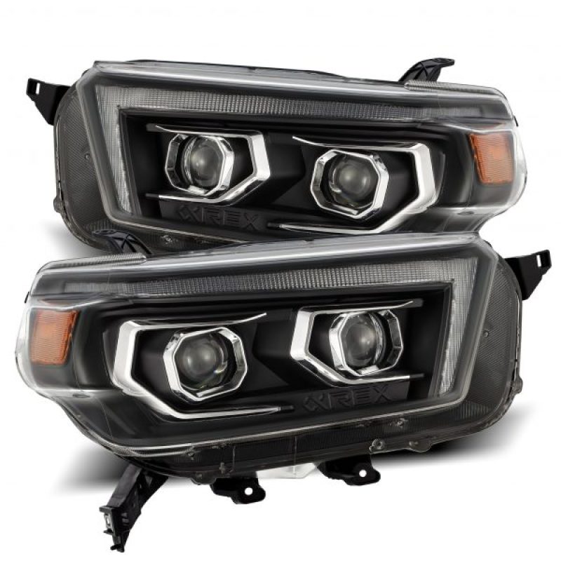 AlphaRex 880755 - ARX880755 - AlphaRex 10-13 Toyota 4Runner PRO-Series Projector Headlights Plank Style Black w/Seq Signal/DRL - Shipped in Europe - Tuningsupply.com