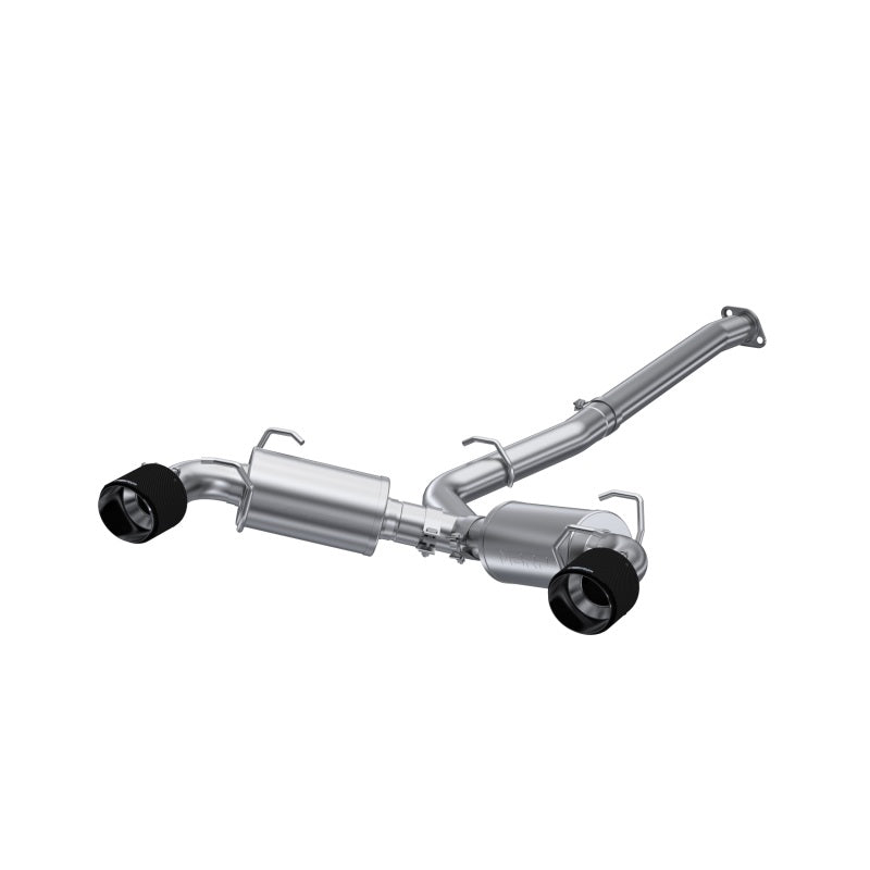 MBRP PS48043CF - MBRPS48043CF - MBRP 13-16 Subaru BRZ 2.0L/ 2.4L 3in Dual Split Rear Cat Back w/CF Tips- T304 - Shipped in Europe - Tuningsupply.com
