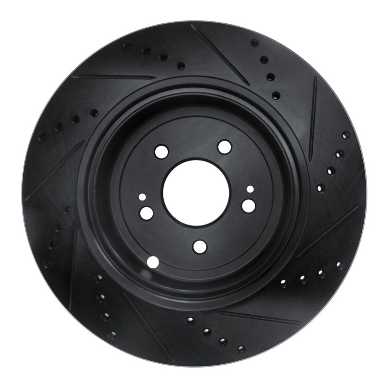 R1 Concepts - RNC633-21039L - R1 18-25 Genesis G70 Rear Left Drilled & Slotted Black Brake Rotor - Shipped in Europe - Tuningsupply.com