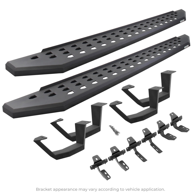 Go Rhino - GOR6944368720PC - Go Rhino 2022 Toyota Tundra Crew Max Kit w/RB20 Running Board + Brkts + 4 RB20 Drop Steps - Tex. Blk - Shipped in Europe - Tuningsupply.com