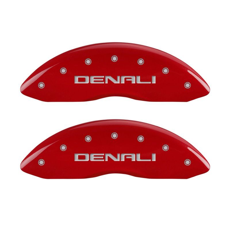 MGP 34009SDNLRD - MGP34009SDNLRD - MGP 4 Caliper Covers Engraved Front & Rear Denali Red finish silver ch - Shipped in Europe - Tuningsupply.com