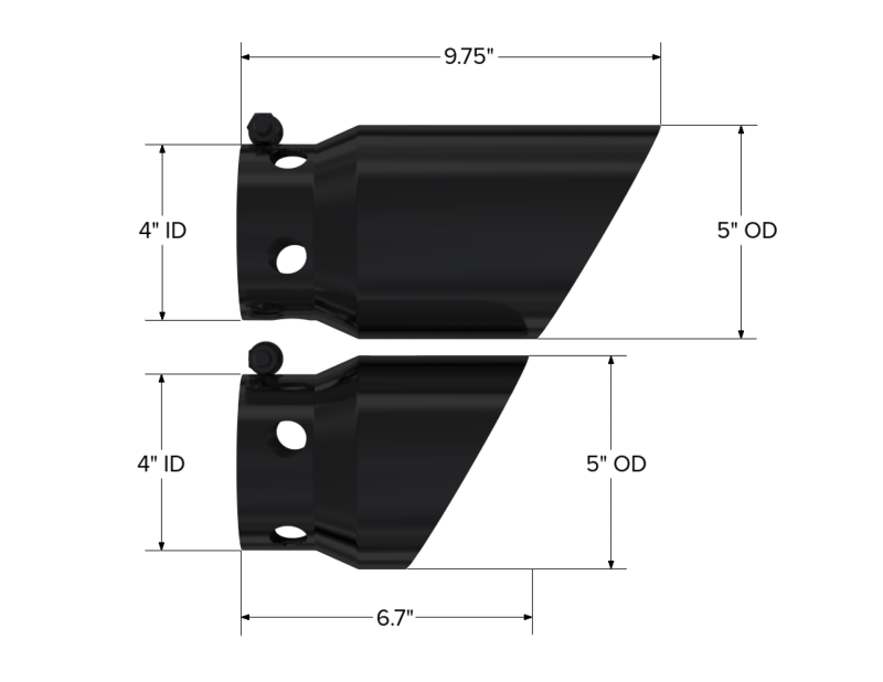 MBRP PT5111BLK - MBRPT5111BLK - MBRP 2008+ Ford F250/350/450 6.4 L 4 inlet 5 Tip Cover Set - 6.75in and 9.75in Length - Black - Shipped in Europe - Tuningsupply.com