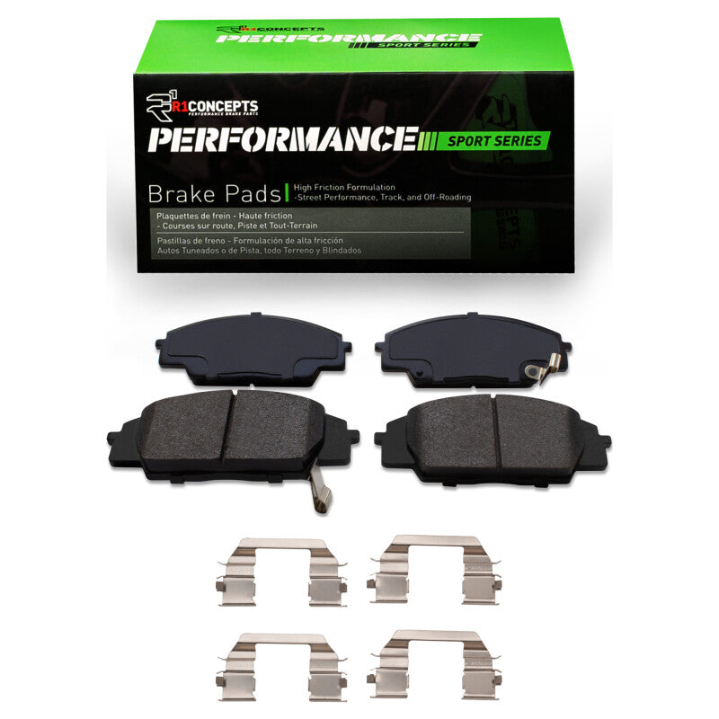 R1 Concepts 2115-0829-01 - RNC2115-0829-01 - R1 2000-2011 Acura RSX Front R1 Performance Sport Pads & Hardware Kit - Shipped in Europe - Tuningsupply.com