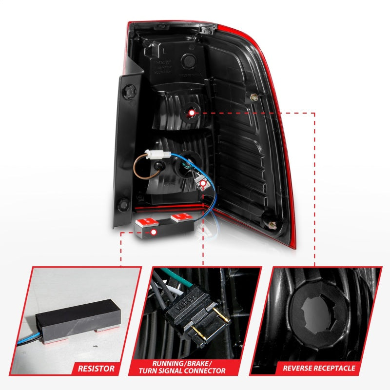 ANZO 311410 - ANZ311410 - ANZO 07-17 For Expedition LED Taillights w/ Light Bar Chrome Housing Red/Clear Lens - Shipped in Europe - Tuningsupply.com